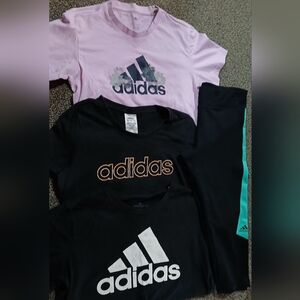 Adidas T-shirt Trio With Capri Leggings